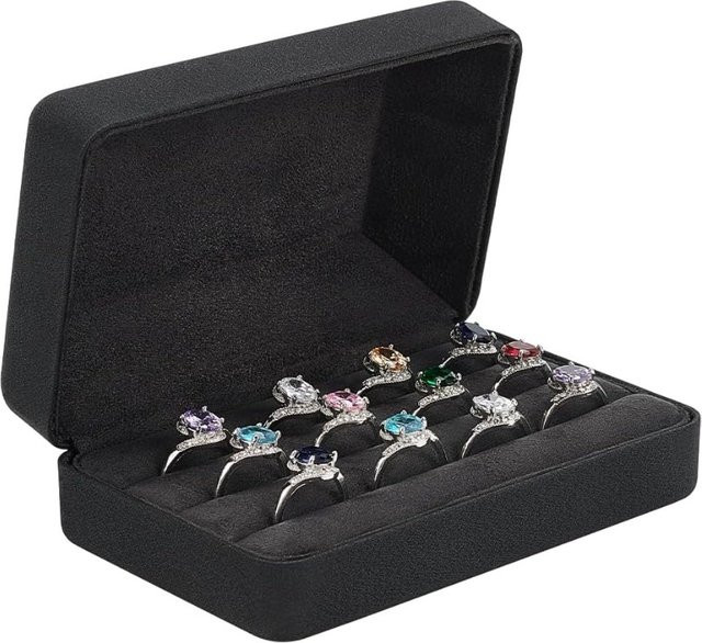 Ring-Aufbewahrungsbox PU-Leder, schwarz, Unisex - Bild 1