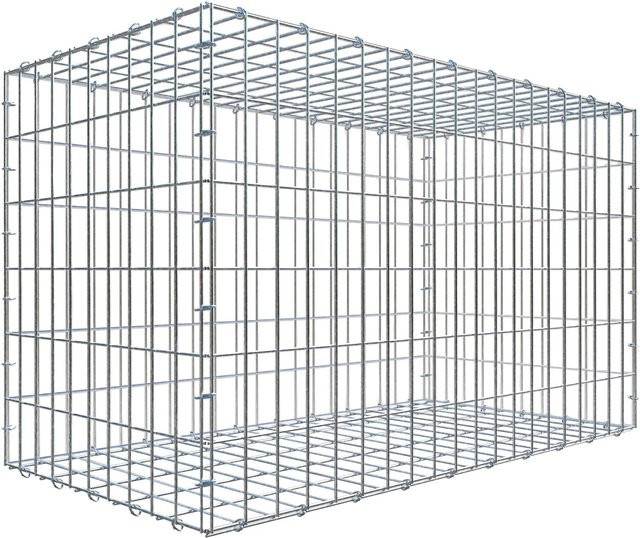 Gabiona C-Ring Gabion aus Stahl in Silbergrau, Maschenweite 5 x 10 cm, B/H/T: 60 x 100 x 50 cm - Bild 1