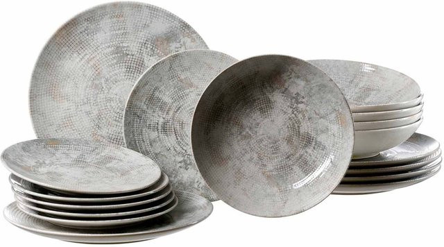 Ritzenhoff & Breker Teller-Set Cecina aus Keramik, 18er Set, Grau - Bild 1