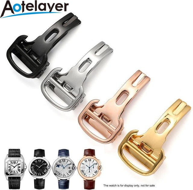 Aotelayer Edelstahl-Faltschließe, Unisex, 14 16 18 20 mm - Bild 1
