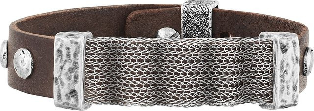 Seven-24 Armband, Edelstahl, braunes Leder, Herren - Bild 1