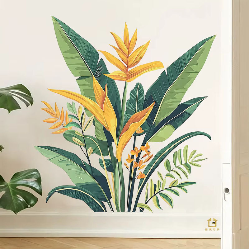 Aquarell botanische Wandaufkleber aus Kunststoff, mehrfarbige florale Wanddekoration für Wohnzimmer, Schlafzimmer und Kinderzimmer - Bild 2