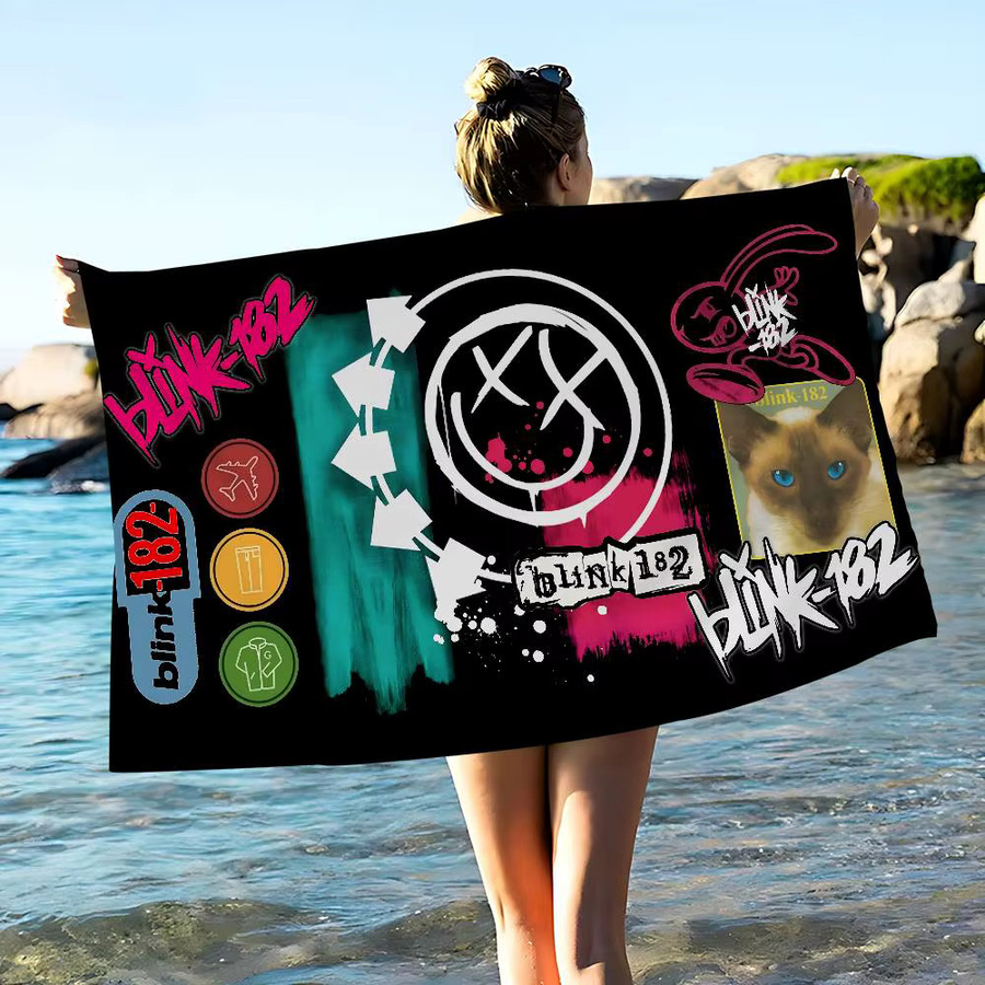 B-Blink 182 Band Mikrofaser-Strandtuch, super saugfähige und schnell trocknende Pool-Decke in Multicolour - Bild 3