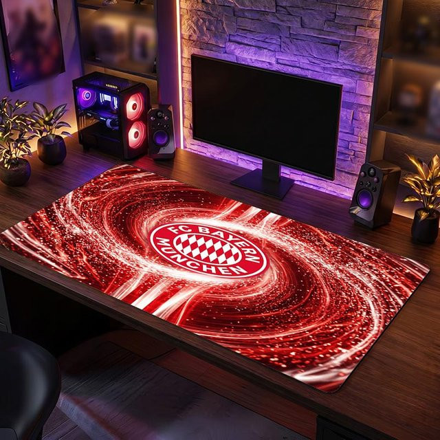 Limi Supply A Gaming Mauspad Bayern München Design in Rot, B/T: 100 x 50 cm - Bild 1