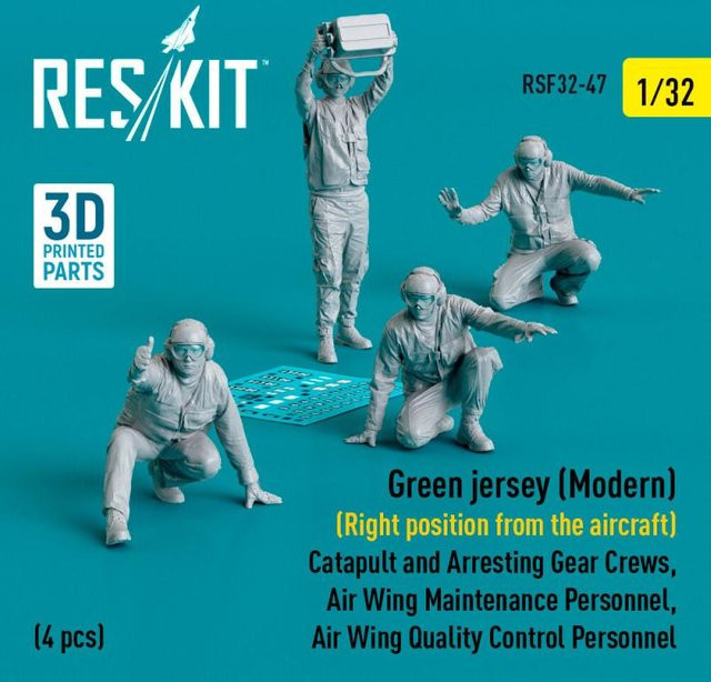 ResKit Models Catapult and Arresting Gear Crews, Air Wing Maintenance Personnel, Air Wing Quality Control Personnel, 4-teiliges Set, 1:32 - Bild 1