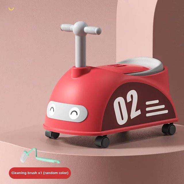 DHDH Tragbares Baby Töpfchen in Autoform mit Rollen und rutschfestem Design, Rot - Bild 1