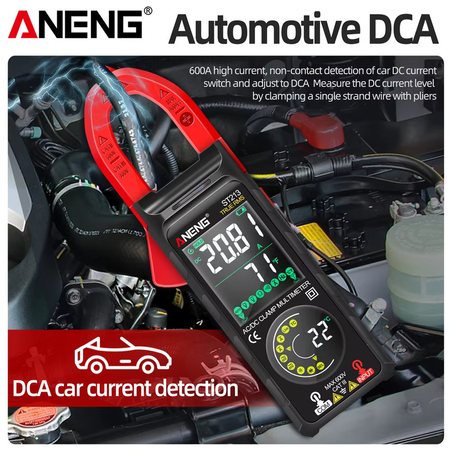 ANENG Digitales Zangenmessgerät ST213 Multimeter mit großem Farbbildschirm für DC/AC-Strom bis 400 A, Spannung, Frequenz, NCV und Widerstand - Bild 2