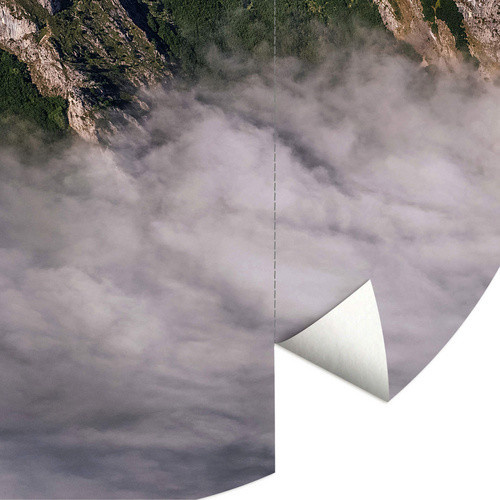 K&L Wall Art Vliestapete Cuadrado Nebel Gebirge Natur, runde Wandgestaltung, mehrfarbig, matt, B: 236 cm, H: 236 cm - Bild 2