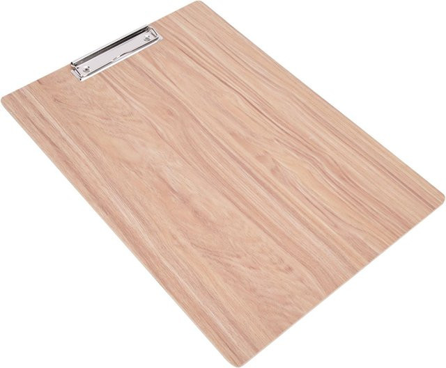 Shoemst Holz-Zwischenablage mit Metallclip in Beige für Studenten und Zeichner - Bild 1