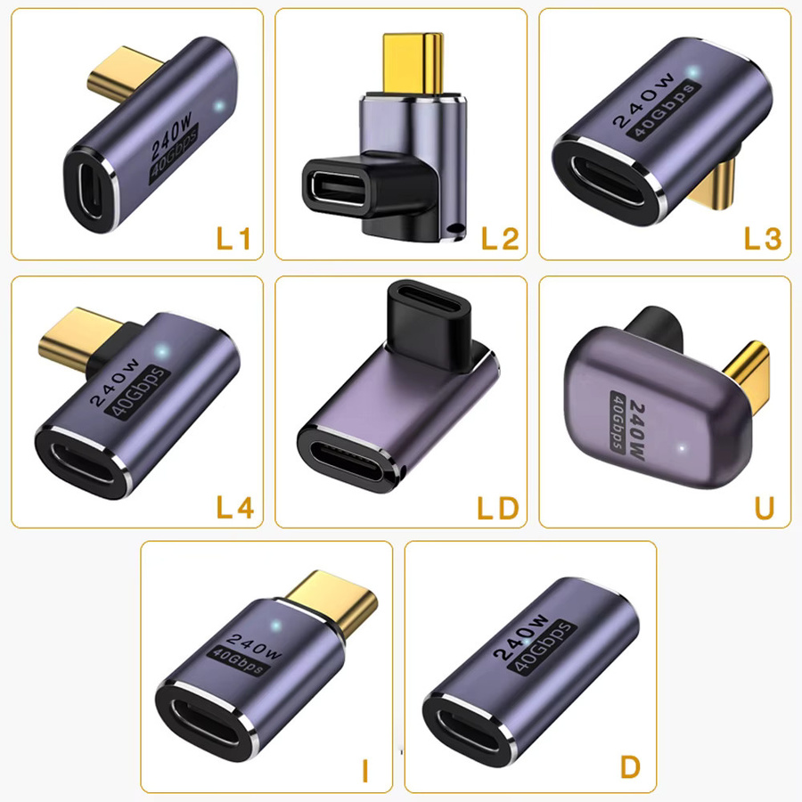 UGOURD USB4 Adapter USB C zu USB C Thunderbolt 3/4 40Gbps OTG Verlängerungskabel Konverter in Grau - Bild 5