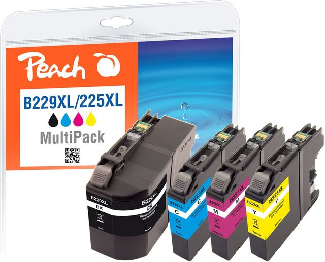 Peach Spar Pack Tintenpatronen XL für Brother LC-227XLVALBP, Set mit 4 Farben (Schwarz, Cyan, Magenta, Gelb) - Bild 1