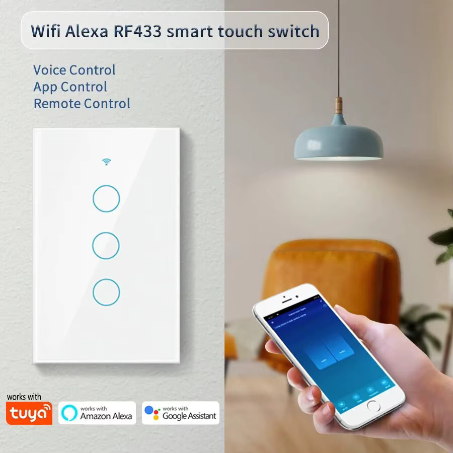 Szaoju Smart Wandschalter Weiß WiFi Touch-Sensor ohne Neutralleiter kompatibel mit Tuya App Alexa und Google Home - Bild 4