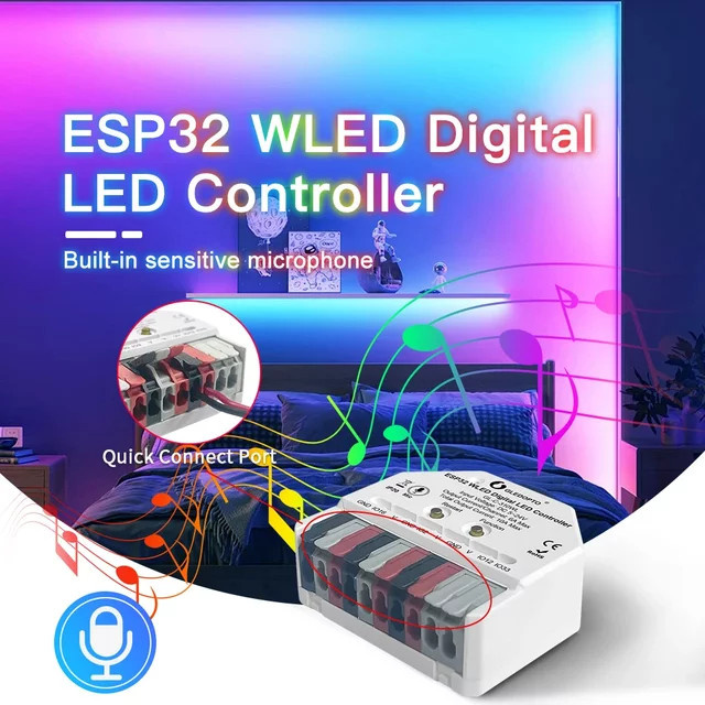 GLEDOPTO ESP32 Mini WLED Controller für dynamische RGB Musik Beleuchtung mit WiFi, kompatibel mit WS2811 WS2812 SK6812 TM1814 LED Streifen - Bild 1