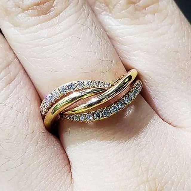Huitan Ehering, Gold, Zirkonia, Damen, Verlobung - Bild 1