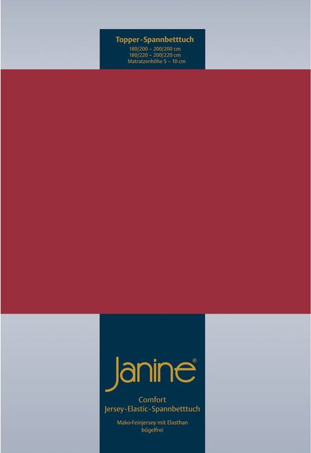 Janine Topper Spannbetttuch Elastic Jersey aus Baumwolle in Rot - Bild 1
