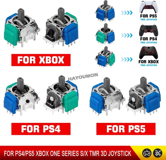 Pogopirate TMR Elektromagnetischer Effekt Joystick Ersatz 3D Analog-Stick für PS5, PS4 und Xbox Controller Gamepad in Multicolour - Bild 1