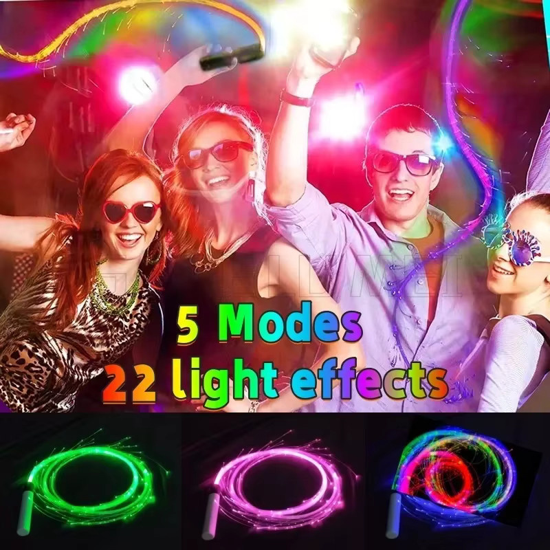 SAGE LU MEI RGB LED Glasfaser Peitsche mit 7 Farben für Disco, Dance und Party-Atmosphäre in Multicolour - Bild 3