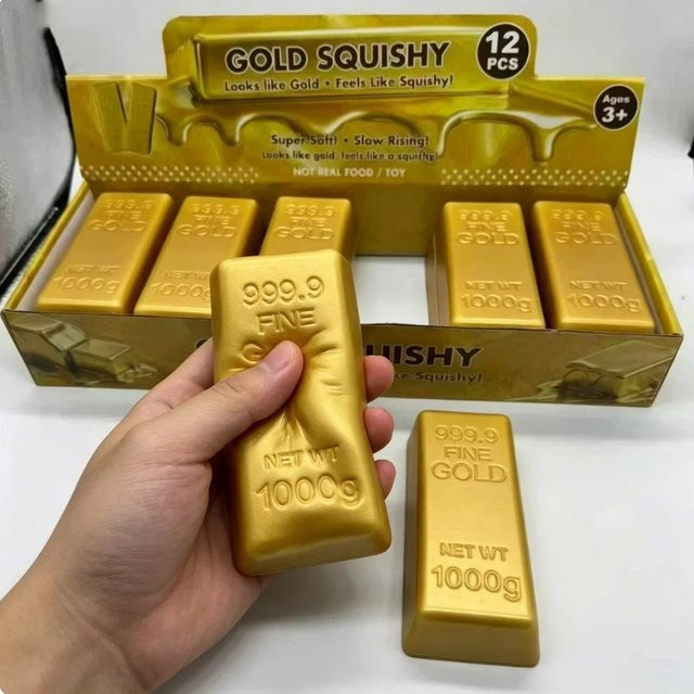 Schylling Simulierter Goldbarren Squishy, Stressabbau-Spielzeug - Bild 1