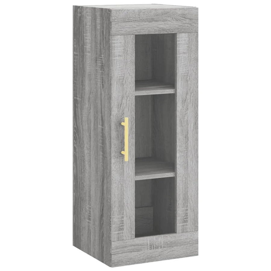 vidaXL Wandschrank Grau Sonoma mit Glastüren, B/T/H: 34,5 x 34 x 90 cm - Bild 2