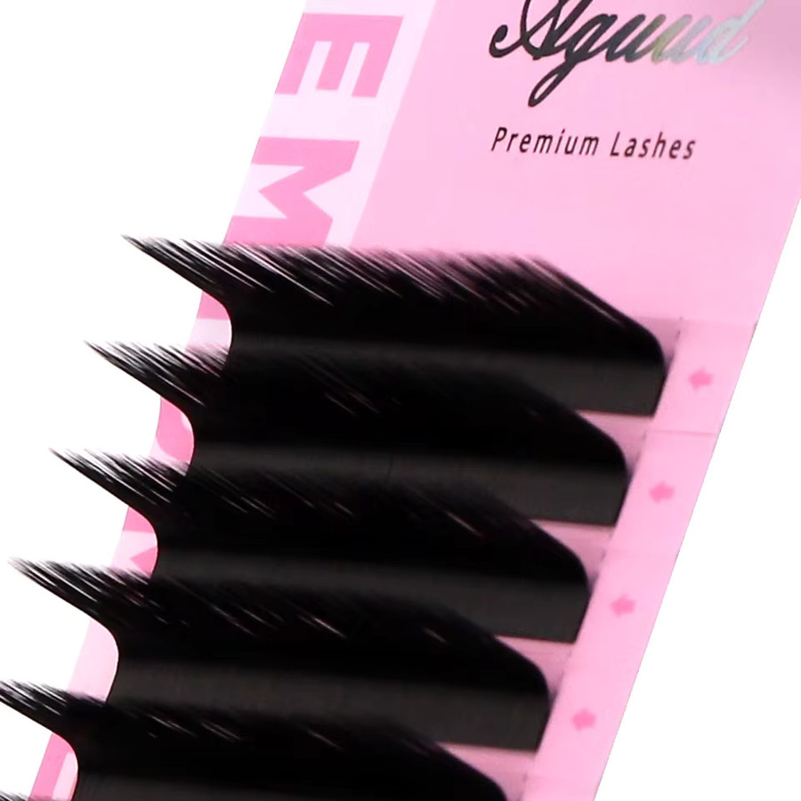 Aguud Falsche Wimpern, Mattschwarz, M Curl, 8-15 mm, Mix, Unisex - Bild 3