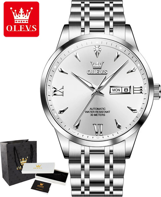 OLEVS Armbanduhr Automatik, Edelstahl, Bicolor, Herren - Bild 1