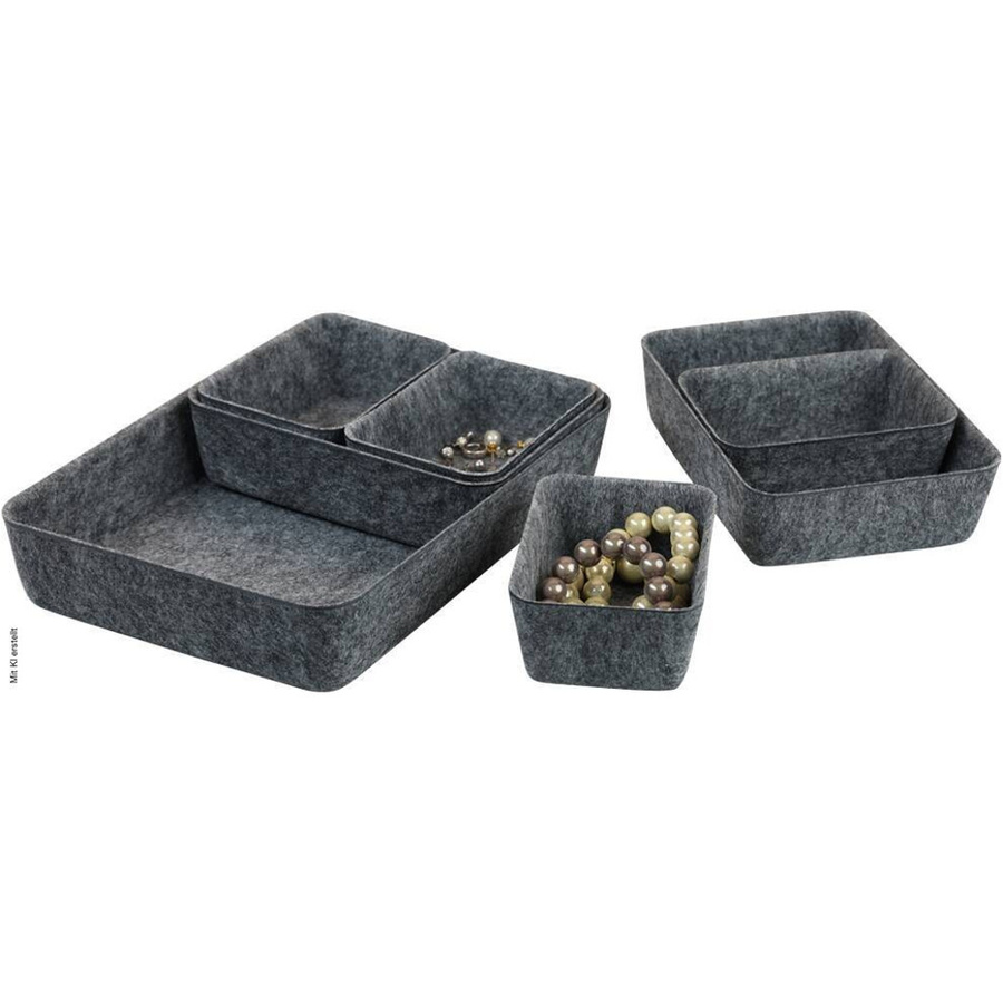 Kesper Schale aus Polyester in Schwarz und Grau B/H/L: 20 x 5 x 28,5 cm - Bild 2