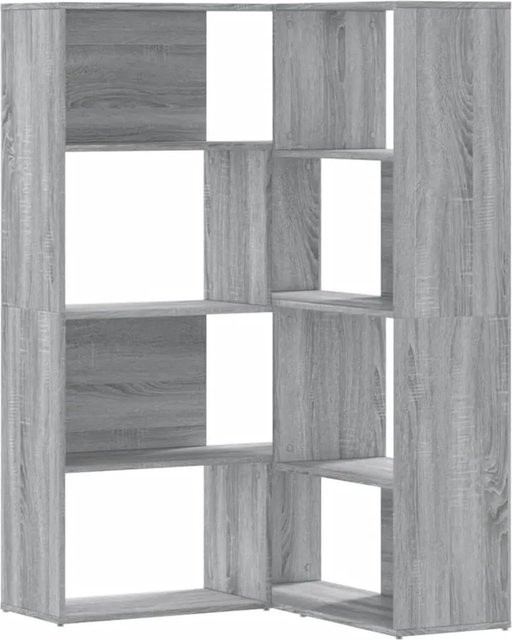 vidaXL Eck-Bücherregal mit 4 Etagen in Grau Sonoma, B/T/H: 85 x 85 x 140 cm - Bild 1