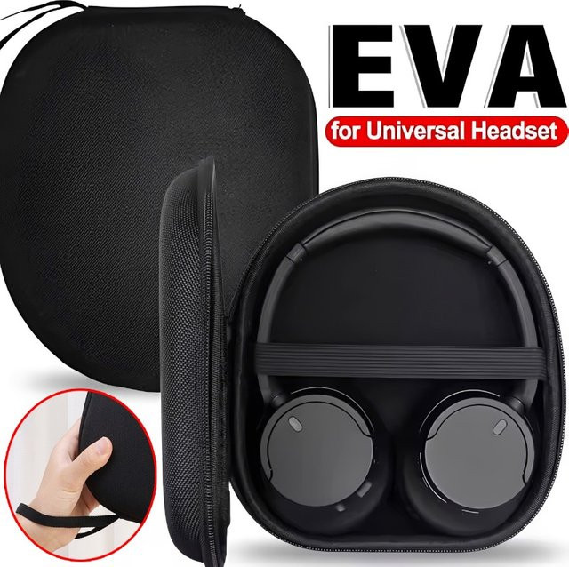 EVA Tragetasche für Sony On-Ear-Kopfhörer wie MDR-ZX100, ZX110, ZX300, ZX310, ZX600 und WH-CH 720N in Schwarz - Bild 1
