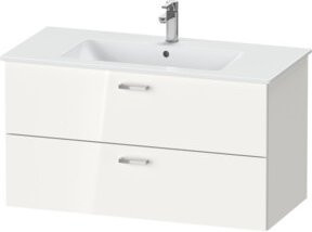 Duravit XBase Möbel-Set für das Badezimmer mit Waschtischunterbau und Spiegelschrank in Weiß glänzend, B/T: 103 x 49 cm - Bild 1