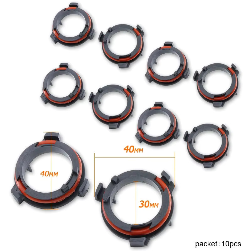 APMATAUTO 10er Set H7 LED Scheinwerfer Adapter Halterung in Schwarz für Opel, Vauxhall, Mazda, VW und Honda - Bild 2
