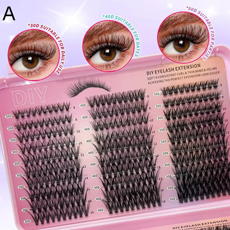 HNKMP DIY Wimpern-Cluster-Set D-Curl, Unisex, Natürlich - Bild 5