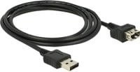 Delock USB 2.0 Verlängerungskabel USB-A Stecker auf USB-A Buchse, Schwarz - Bild 1