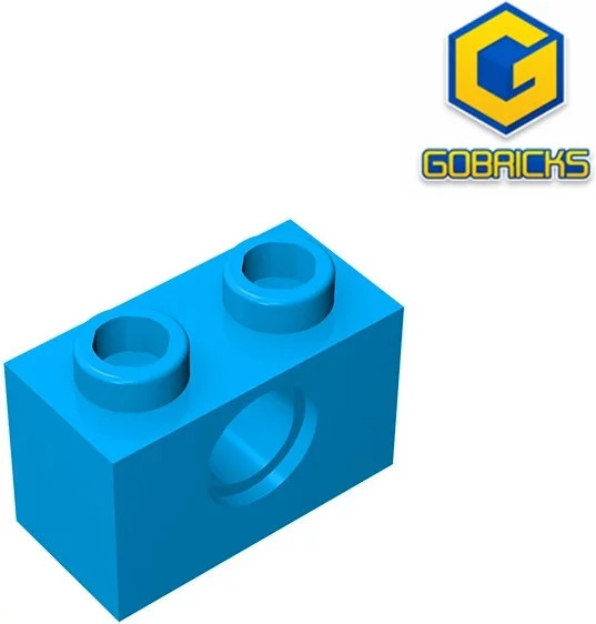 Gobricks GDS-623 Technischer Stein 1x2, Blau - Bild 1