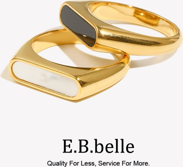 E.B.belle Ring, 18K vergoldet, Edelstahl, Gold, Damen - Bild 1