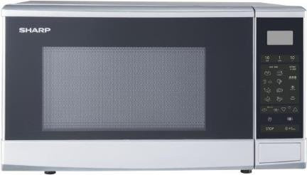 Sharp R270S Solo-Mikrowelle in Silber/Schwarz mit 20 l Innenkapazität, Breite: 45,2 cm, Tiefe: 34,2 cm - Bild 1