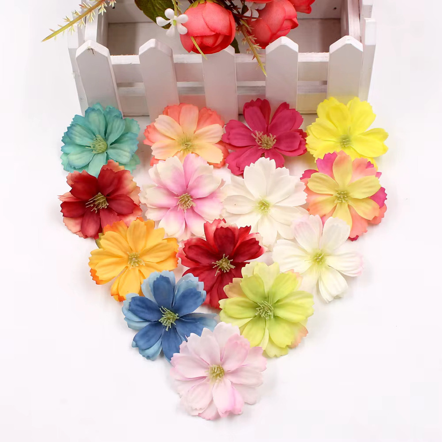 30 oder 50 Stück Künstliche Gänseblümchen aus Seide in Multicolor von smr für DIY Dekorationen, Hochzeiten und Geschenke-Boxen - Bild 3