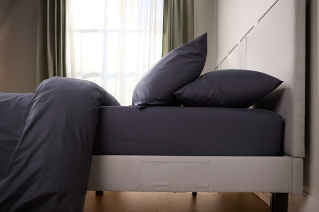 Emma Comfort Perkal Spannbettlaken aus Baumwolle in Blau, Breite: 90 cm, Länge: 200 cm - Bild 1