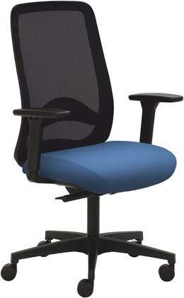 Mayer Sitzmöbel Drehstuhl mit Kopfstütze und Armlehnen, blau, B/H: 70 x 63 cm - Bild 1