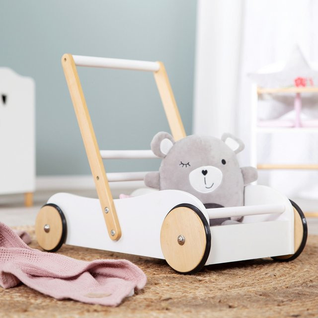 Roba Puppenwagen Scarlett, Holz, Rosa / Pink, Natur / Holzfarben, Weiß - Bild 1