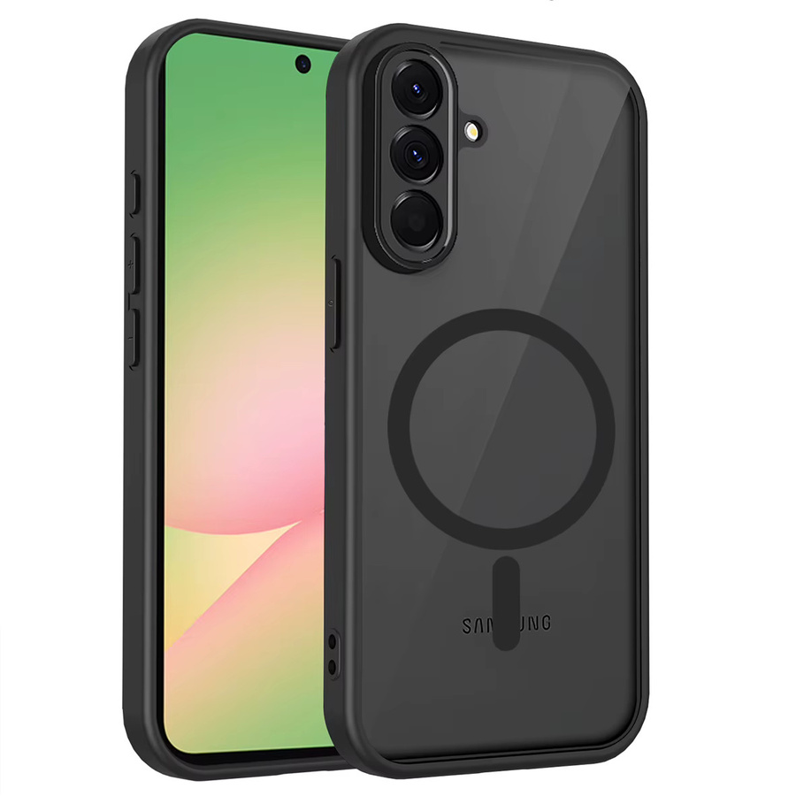 Magnetische kabellose Lade-Telefonhülle für Samsung Galaxy A Serie, transparent schwarz mattiert - Bild 7