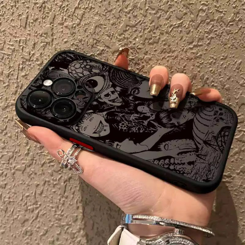 Mattierte Silikon-Handyhülle Tomie Kawakami für Apple iPhone 17 16 15 14 13 12 Pro Max Plus Mini in Schwarz Transparent - Bild 3