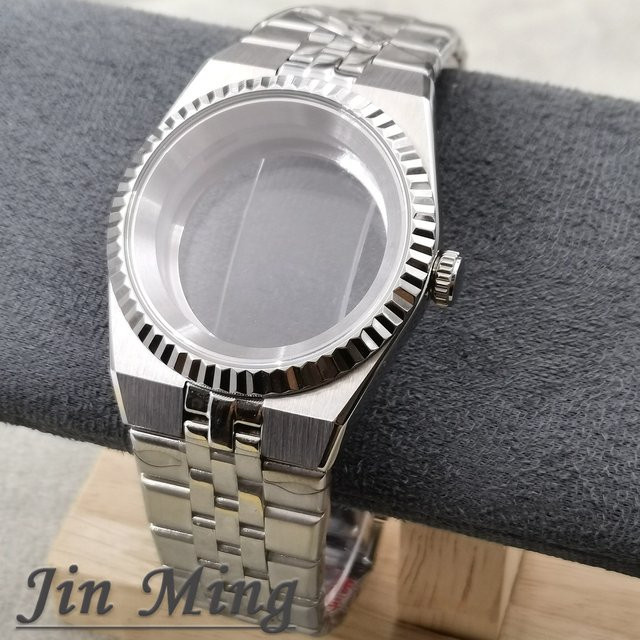 LUJIE Uhrengehäuse Edelstahl, Silber, 40 mm, Saphirglas - Bild 1