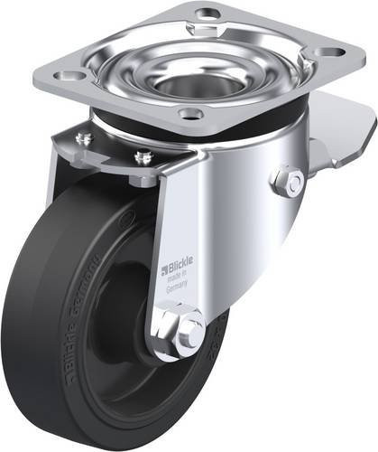 Blickle Lenkrolle LK-POEV 100R-1-ST mit Feststeller, Farbe Schwarz-Silber, Rad-Durchmesser: 100 mm, Tragfähigkeit: 200 kg - Bild 1