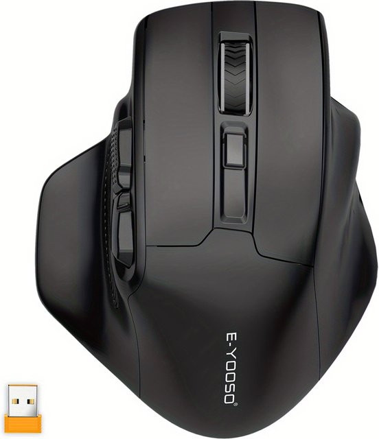 E-YOOSO X-31 Kabellose Ergonomische Gaming-Maus 2,4 G mit 4800 DPI in Schwarz für PC, Mac und Laptop - Bild 1