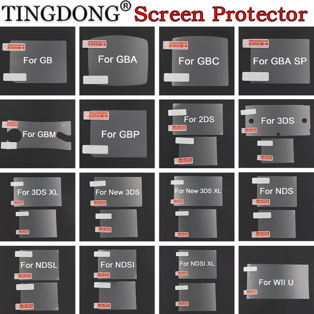 TingDong Transparentes Schutzfilm-Set für Nintendo Game Boy, GBA, GBC, GBM, GBP, 2DS, 3DS, XL, NDS, NDSL, NDSI und Wii U Bildschirme - Bild 1