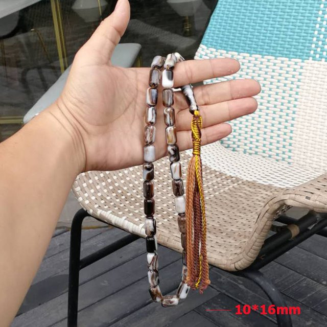 ALBASHAN Tasbih, schwarzes Kunstharz, 33 Gebetsperlen, Unisex - Bild 1