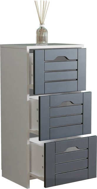VCM Midischrank Flonali – Schmaler Badschrank mit 3 Schubladen für dein Badezimmer, H x B x T: 76 x 38 x 28 cm - Bild 1