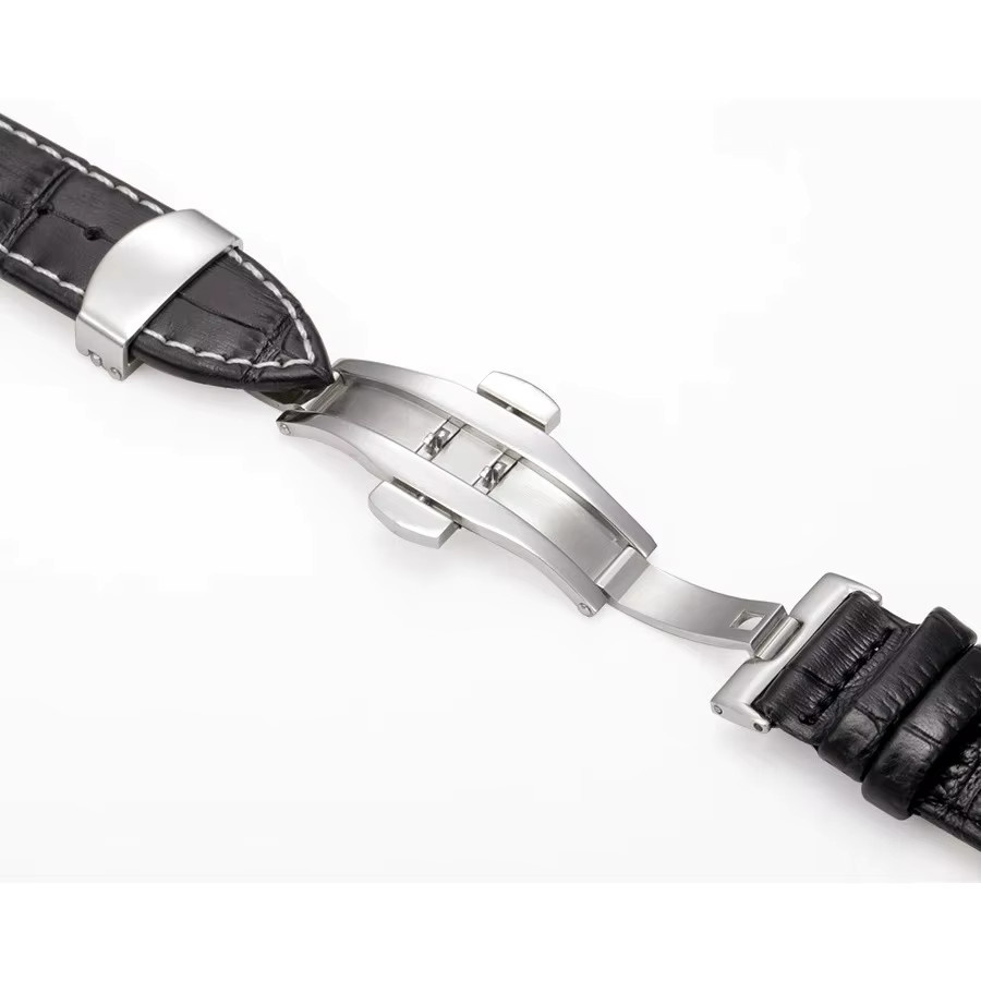 Aotelayer Uhrenarmband Rindsleder, Bambusmaserung, Schmetterling Uhrenschnalle, Unisex - Bild 2