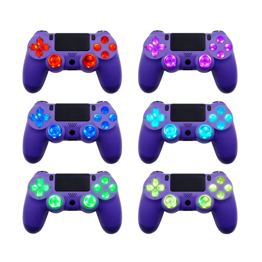 LAIMANEI LED Kit für PS4 Controller mit Thumsticks, Face Buttons und 6-farbig beleuchtetem D-Pad in Purple - Bild 1