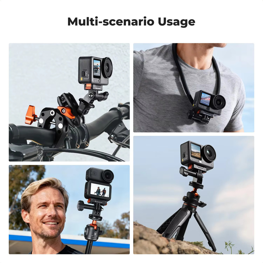 K&F CONCEPT Magnetische Schnellwechselhalterung für DJI Osmo Action 6 und DJI Osmo Action Nano, Schwarz, mit 1/4 Zoll Gewinde und GoPro-Adapter - Bild 5